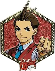 Ace Attorney x Zen Monkey Studios: Golden Series 2 -Apollo Justice Collectible Enamel Pin, Small, enamel, no gemstone, Small, enamel, no gemstone