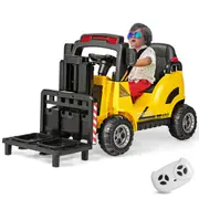 Babyjoy 12V Battery Kids Ride On Car Electric Toy Forklift Truck Remote Control Gifts w/Music Yellow