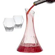 Wine Decanter Set with Two Wine Glasses, Wine Decanter Aerator Carafe, Hand B...