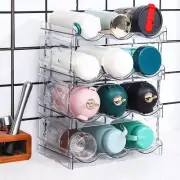 4Pack 12 Water Bottle Organize for Cabinet Stackable Wine Drink Storage Rack