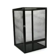 Aluminum Alloy Reptile Enclosure Lizard Insect Mesh Cage Black 42*42*66cm AU