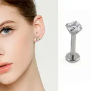 1pc Nose Stud Charming Exquisite Gift 4mm Body Piercing Lip Stud Stainless Steel