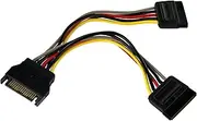 StarTech.com PYO2SATA 6in SATA Power Y Splitter Cable Adapter - M/F, Black
