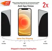 2x Privacy Tempered Glass Screen Protector For iPhone 15 14 12 Pro Max Mini X XR