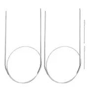 2pcs 23.62" Circular Knitting Needles US 1.5/2.5mm Needles 5.51" Short