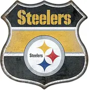 Rico Industries NFL Football Pittsburgh Steelers Rustic 11.5" Home Decor Metal Route Sign