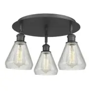 Innovations Lighting 516-3C-10-18 Conesus Flush Conesus 3 Light - Black