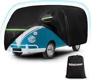 Waterproof Car Covers for 1950-1992 VW Bus T1 T2 T3, 420D Oxford Cloth Sun Heat Protection Outdoor Full Covers with Driver Side Zipper Windproof Heavy Duty All Weather for 1950-1992 VW Bus T1 T2 T3