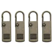 Zipper Pull Replacement, 4 Pcs Zipper Handle Mend Fixer Repair, Bronze