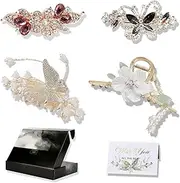 Claw Clips,Hair Clips,Metal Hair Clips,Rhinestone Hair Clips with 2 Claw Clips and 2 Hair Barrettes,Beautiful Hair Accessories for Woman