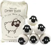 Wool Dryer Balls Reusable Natural Fabric Softener Organic, XL Size Felted Wool Laundry Balls to Save Drying Time Reduce Wrinkles Pet Hair Removal,Anti Static Mothers Day Gifts 6Pack by STWIE