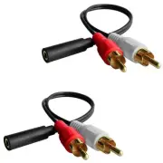 Y Connector Audio Cable 3.5mm Audio Female to 2 RCA Male Stereo Cable Compati...