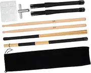 Vaguelly 1 Set Drum Brush Kit Multi Use Wood Instrument Stick with Bag for Jazz Drumming for Drum Lovers Comfortable Handle for Low Volume Performance