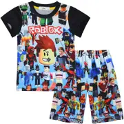 2023 new game Roblox big children's home clothes set short-sleeved two-piece pajamas 818 170cm