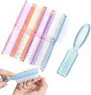 10 PCS Handle Grip Nail Cleaning Brush, Nail Arts Dust Cleaner Brush Colorful Long Handle Multicolor Long Handle Multifunction Scrubbing Brush for Home Salon Use