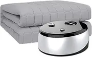 Electric Blanket with Knob,Mute Water Circulation Safety Heating Mattress, Household Intelligent 10-65°C Adjustable Temperature Warm Breathable Blanket,Washable,Gray
