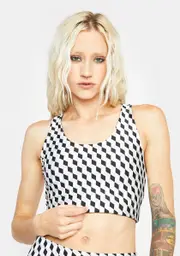 [Terez] Geometric Hi-Shine Sports Bra