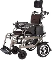 Electric Wheelchair for Adults with Headrest, Lightweight Foldable Electric Power Wheelchair with Reclinable Backrest Adjustable & 26Ah Battery