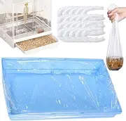10pcs Clear Disposable Bird Cage Liners, Large Size 28x20in BirdCages Litter Box Plastic Film Cover, Pet Crate Tray Covers for Bird Parakeet Bunny Finches Ferret Chinchilla Small Animal (10pcs)