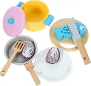 Kisangel Cooking Set for Boys and Girls Wood Kitchen Toys Pretend Play Cookware Set Boys and Girls Safe Educational Toys