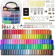 Shuttle Art 112 Colours Polymer Clay, Soft Oven Bake Modeling Clay Kit, 16 Kinds of Accessories, Non-Stick, Non-Toxic, Ideal Polymer Clay Molds Kit DIY Art Craft for Kids Adults