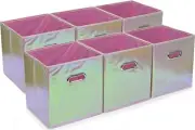 Foldable Cube Storage Bins, 6 Pack, Decorative Fabric Storage Cube