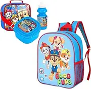 Paw Patrol 4-Piece Set - Kids Backpack, Insulated Lunch Bag, Sandwich Container and Sports Bottle - The Ultimate Back to School & Lunch Box Kids Bundle, Multicolour, One Size