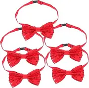 [FONDOTIN] Sequin Bow Tie Pre-bow Tie Sparkly Bow Tie Novelty Bow Ties Bow Ties Bow Ties for Wedding Sequin Bow Ties Party Bow Ties Suit Accessories Blue Polyester