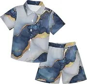 [Caihoyu] Big Boy Button Down Hawaiian Shirts and Shorts Set Baby Boy Clothes Summer Clothing