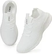 [VAMJAM] Men's Running Shoes Fashion Sneakers - Lightweight Breathable Flying Knitting Lace Up Mesh Walking Shoes Workout Casual Sports Shoes