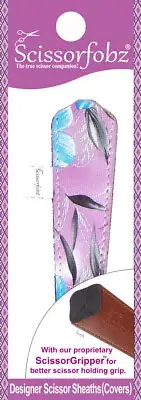SCISSORFOBZ Designer Scissors Sheath Cover Single Small Purple Tropical Flowers