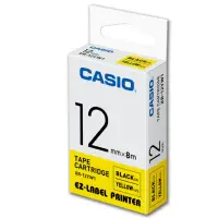 在飛比找momo購物網優惠-【CASIO 卡西歐】標籤機專用色帶-12mm黃底黑字(XR