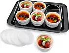 Ramekins Set with 6 Silicone Lids, Mothers Day Gifts Creme Brulee Making Set, Se