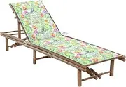 Sun Lounger, Outdoor Sun Lounge Patio Chaise Lounge Reclining Chair Recliner Chair Garden Sun Lounger with Cushion Bamboo