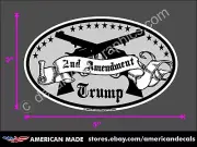 TRUMP 2024 STICKER 2ND AMENDMENT CROSS GUNS DECAL WINDOW BUMPER NRA MAGA