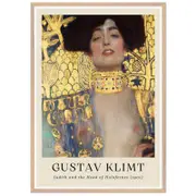 Galrie Gustav Klimt's Judith and the Head of Holofernes Stunning Art Nouveau Print, Wood Frame, A4 21 x 30cm (8 x 12inch)