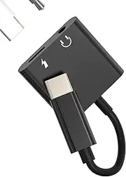 USB C Adapter(2 in 1)3.5mm Headphone Charger Jack Splitter for iPhone 16 15 Pro Max Compatible With Samsung Stereo AUX Audio Cable for iPad Android Dongle Plug Car Cord Accessories for Apple Converter