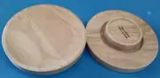 Set of 4 Wood Wine Glass Appetizer Plates, 4.5-Inches