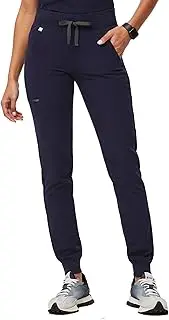 [FIGS] Zamora Jogger Style Scrub Pants for Women — Slim Fit, 6 Pockets, Yoga Waistband, Ribbed Ankle Cuffs, Anti-Wrinkle, Navy, Medium