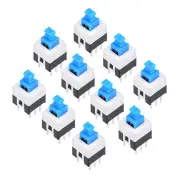 10Pcs 6 Pin PCB Light Touch Latching Push Button Tact Tactile Switch 7x 7 x 12mm