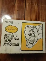 1978 Sunbeam Mixmaster Power Plus Juicer Attachment - Sealed Box