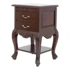 Solid Mahogany Wood 2 drawers Bedside Table Antique Chippendale Design