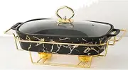 Ceramics Chafing Dish Chafer Buffet Server Warming Tray Food Buffets Food Warmer for Parties Buffet Set Chaffing Dishes,for Wedding,Parties,Banquet,Catering Events