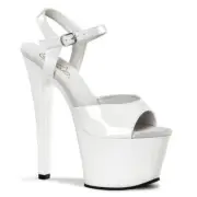 7" White Basic Platform Stripper Heels Exotic Pole Dancer Shoes Pleaser Sky-309