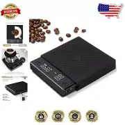 Versatile Coffee and Food Scale - Rechargeable & Compact with Timer, 2000g Max