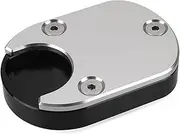 Motorbike Anti-Slip pad Side Stand Motorcycle Accessorie Kickstand Enlarge Side Stand Extension Support Pad for Aprilia for Tuono 660 RS660 2021-2025 CNC Accessories Extension Plate pad(Silver)