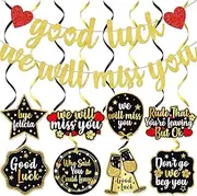 Gold Good Luck We Will Miss You Banner We Will Miss You Deorations Going Away Party Decorations Goodbye Party Decorations Farewell Decorations Party Coworker Leaving Decorations