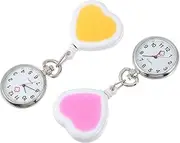 [VALICLUD] 2pcs Pocket Watch Pocket Clock Nurse Fob Watch Pen Ladies Watches for Women Heart Nurse Watch Chains Watches Hanging Chest Watch Brooches for Women Blood Alloy