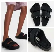 NEW with Box Org.$475 Birkenstock × Tekla Uji Suede Sandals Slate EU39