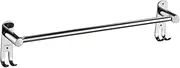 Viviendo Adjustable Towel Bar 42 to 78cm Stainless Steel 304 Towel Racks with Hooks for Bathroom Chrome Retractable Towel Rail Rod with Hanger Wall Mounted Screw in or No Drill Installation - 1 Tier
